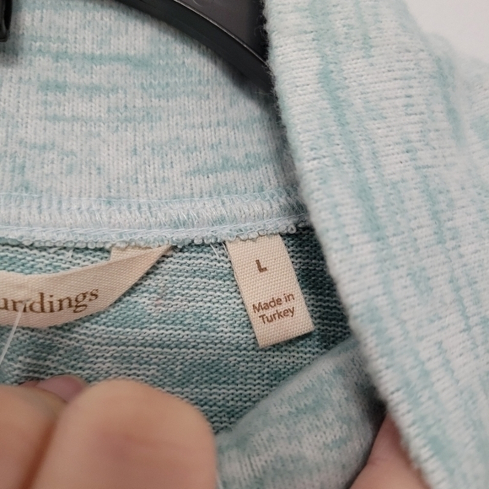NWOT Soft Surroundings Touchable Long Sleeve Tunic Aqua Size L, Mother of Pearl - Picture 9 of 12